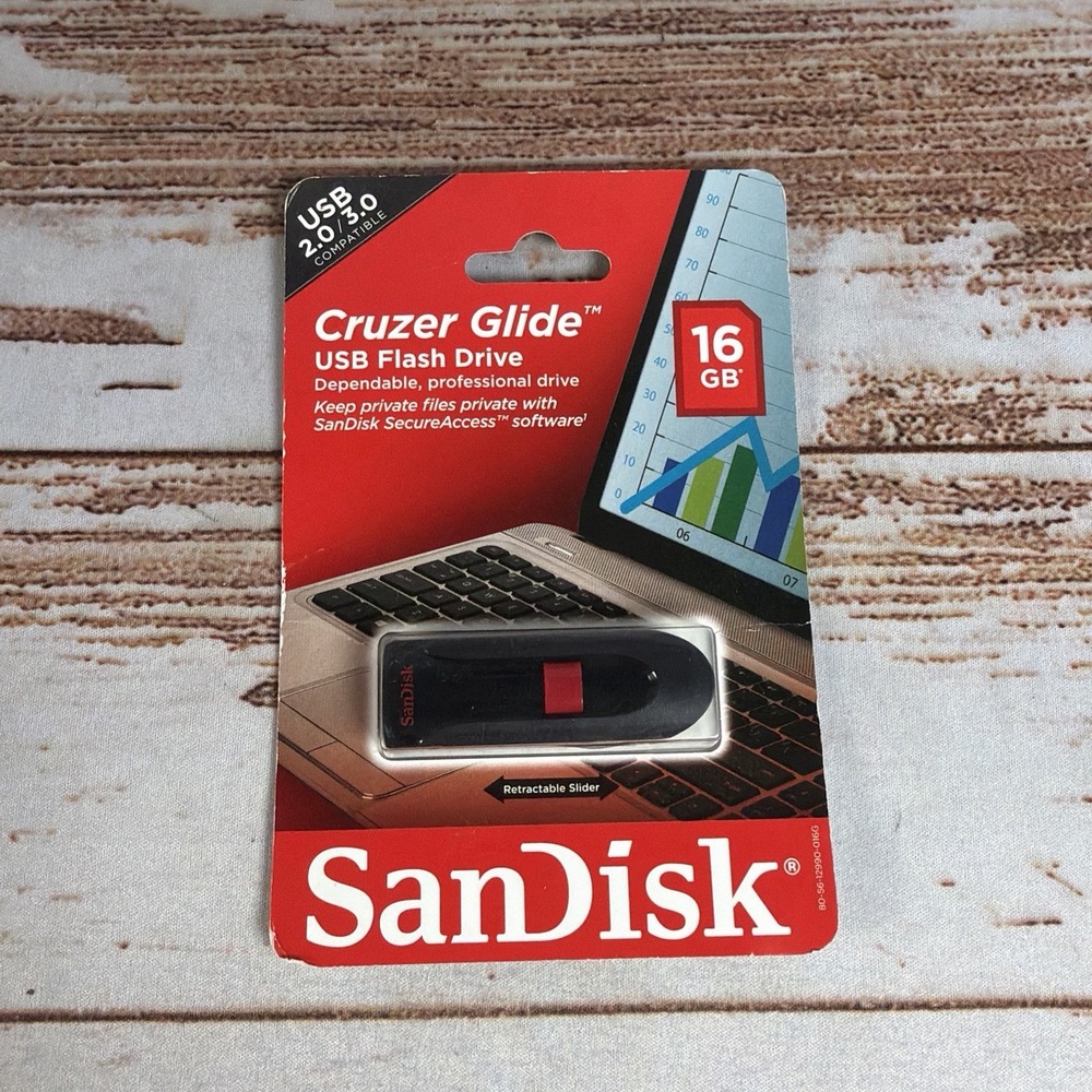 SanDisk Cruzer Glide 16GB USB 2.0 Flash Drive Black Brand New SDCZ60